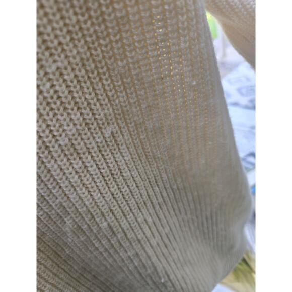JENNI KAYNE Ivory Wool-Cashmere Oversized Rib Knit Cabin Sweater Small S - Picture 9 of 10